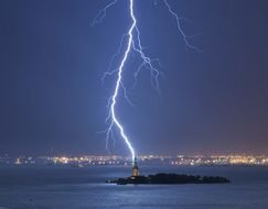 Statue Of Liberty Lightning Strike drawing