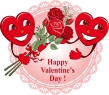 Happy Valentine's Day with the decorations clipart