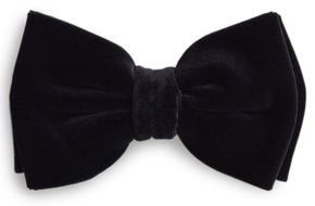 isolated velvet black bow tie