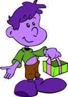 clipart of the purple boy[