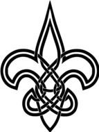 Fleur De Lis, black outline, Stencil