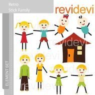 Stick Family Clipart