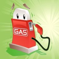 drawing of red Cartoon Gas Pump