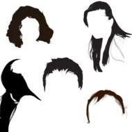 women haircuts on a white background