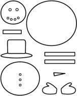 drawn paper pieces of a snowman