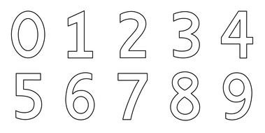 drawn white numbers from 1 to 9