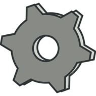 painted gray gear on a white background