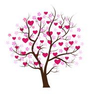 El Arbol Del Amor Cubierto De Corazones Tree Love And Hearts