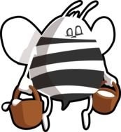clipart bee with buckets with nectar