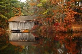 Autumn Covered Bridge river