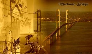 The Mackinac Bridge Of Past drawing