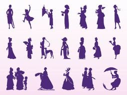 Vintage Woman Silhouette drawing