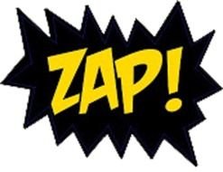 Superhero Action Words Zap drawing