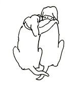 dogs friends as graphic illustration