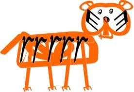 Colorful drawing of the tiger clipart