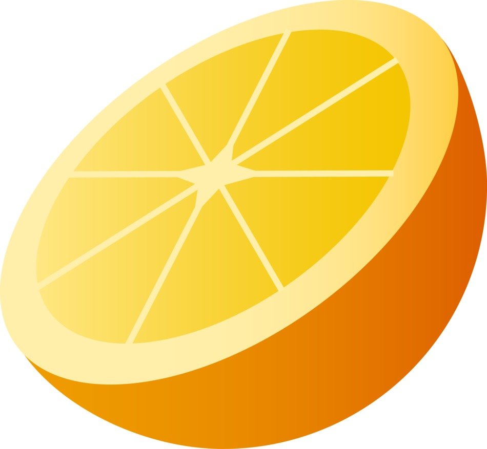 half an orange as a picture for clipart