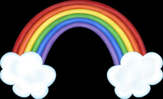 plasticine rainbow and two white clouds
