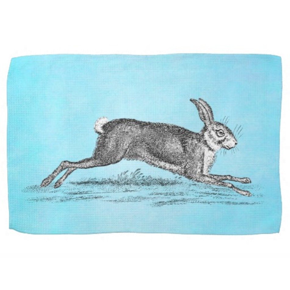 Vintage Hare Bunny Rabbit Illustration Rabbits Kitchen Towels