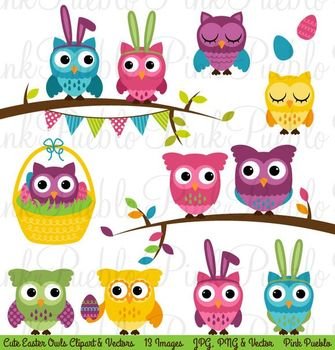 Easter Owl Clip Art N3
