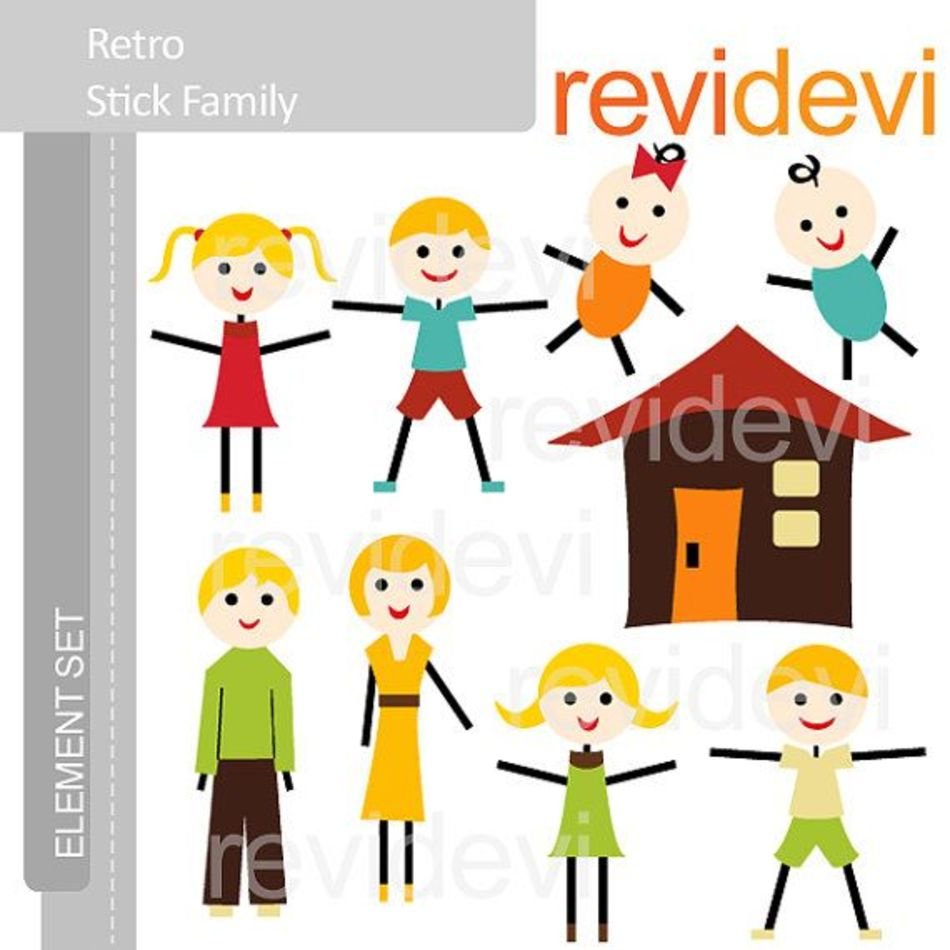 Stick Family Clipart