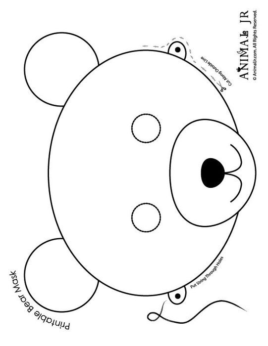 Teddy Bear Mask Template N2