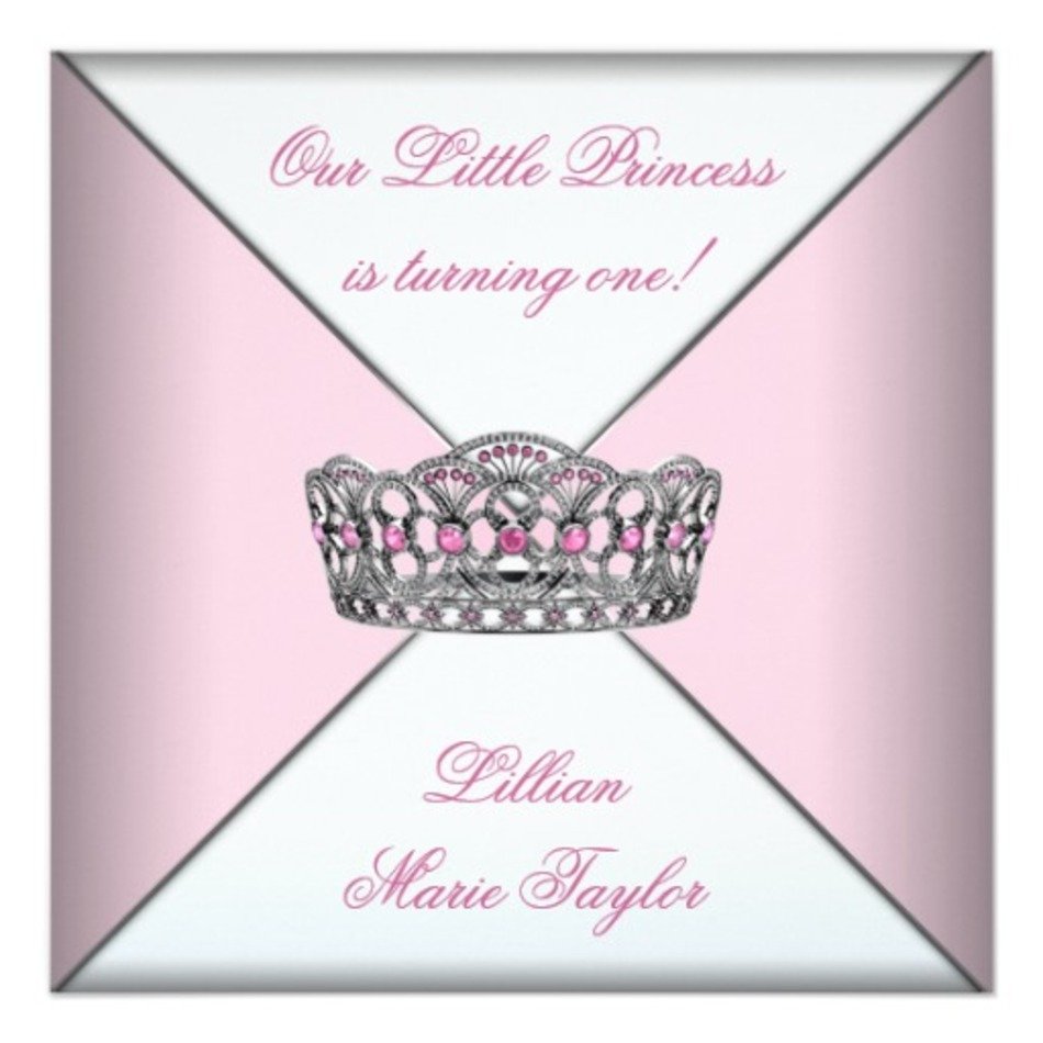 Princess First Birthday Invitations