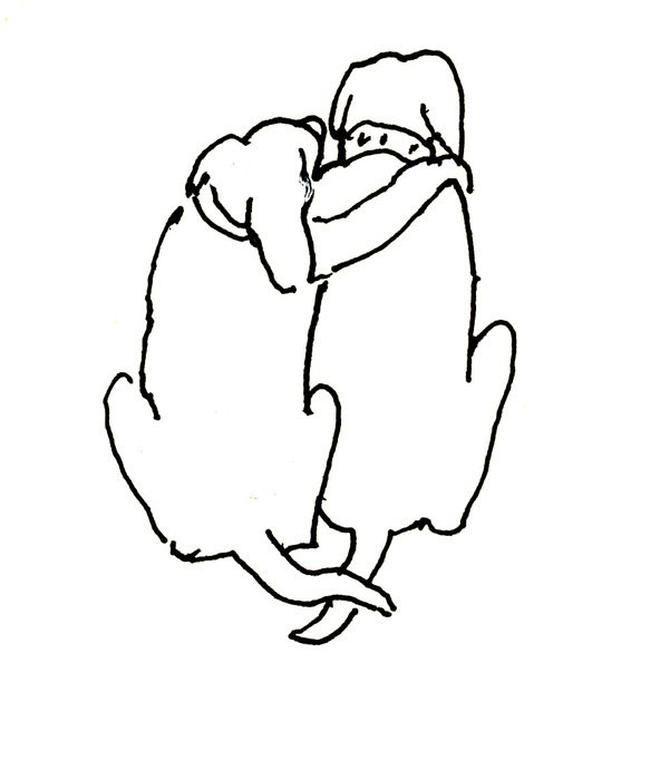 dogs friends as graphic illustration