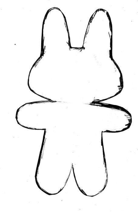 contour of a hare on a white background