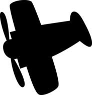 Black silhouette of the airplane clipart