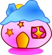 Building House Home Fantasy Stars Pink Fairy Tale