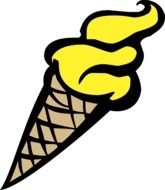 yellow Ice Cream Cone drawing