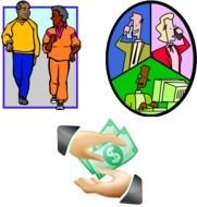 Walk Talk Pay Clipart
