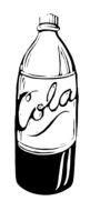 black and white image of a retro coca cola bottle