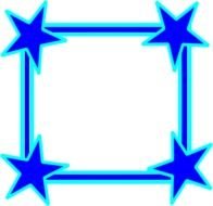 Simple Bright Blue Star Cornered Frame By GR8DAN A