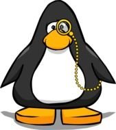 penguin in pince-nez as a graphic illustration
