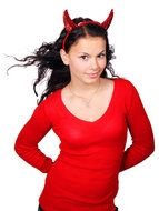 Girl in the red Devil Costume