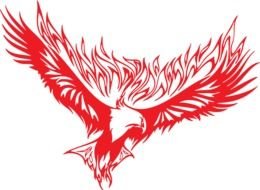 painted red fire eagle