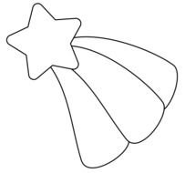 Shooting Star Outline Clip Art drawing