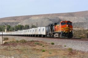 train with wagons on the railway