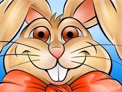 Funny Easter Bunny face close up