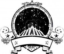 Black and white drawing of the circus tent clipart