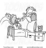 Black And White Cartoon Bed N3