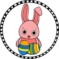 Easter bunny in Romans frame