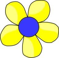 Blue And Yellow Flower Clip Art