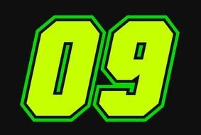 racing number 09 as a picture for clipart