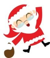 happy santa claus with bag