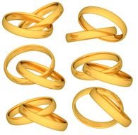 wedding rings templates on white background