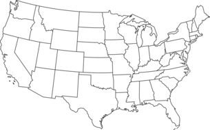 Large Blank United States Map drawing