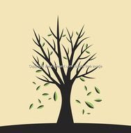 Tree With Falling Leaves Clip Art N9