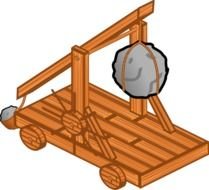 Brown cartoon trebuchet clipart